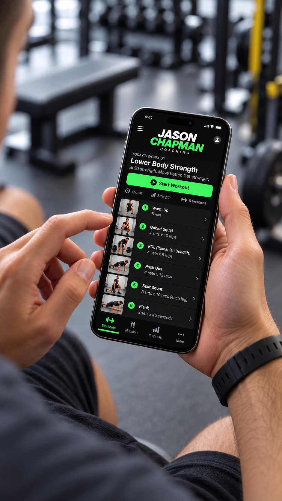 Jason Chapman Coaching training app on mobile