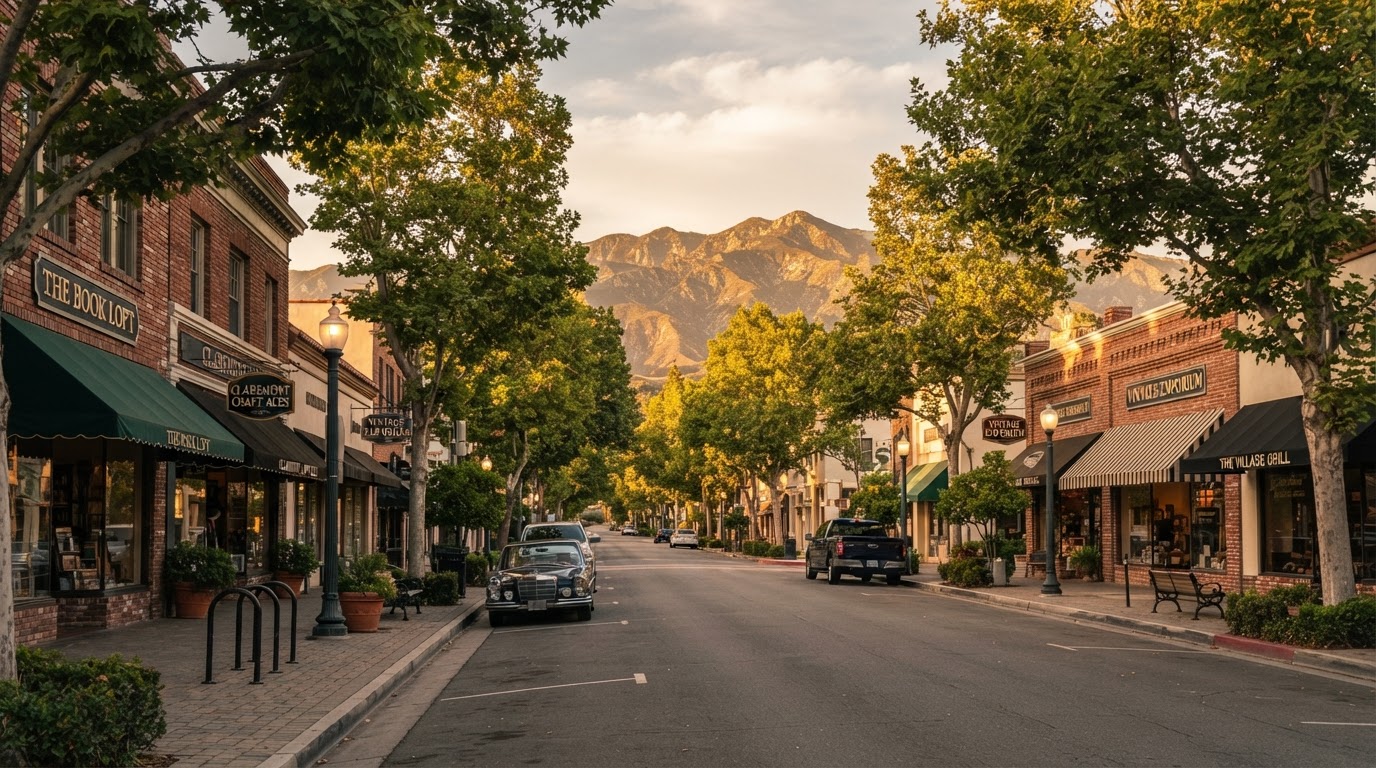 A bustling main street in the San Gabriel Valley, representing the Whittier local business community