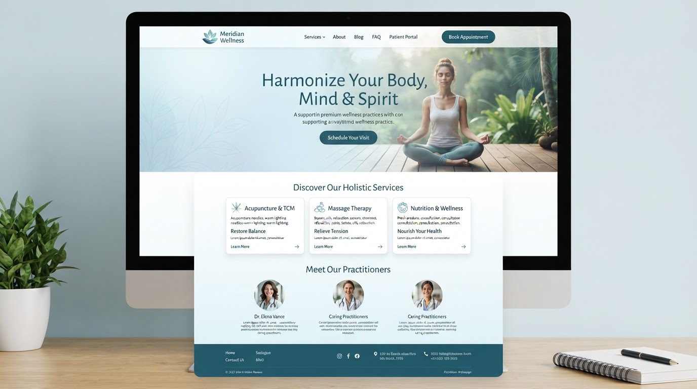 Meridian Wellness — sample website concept
