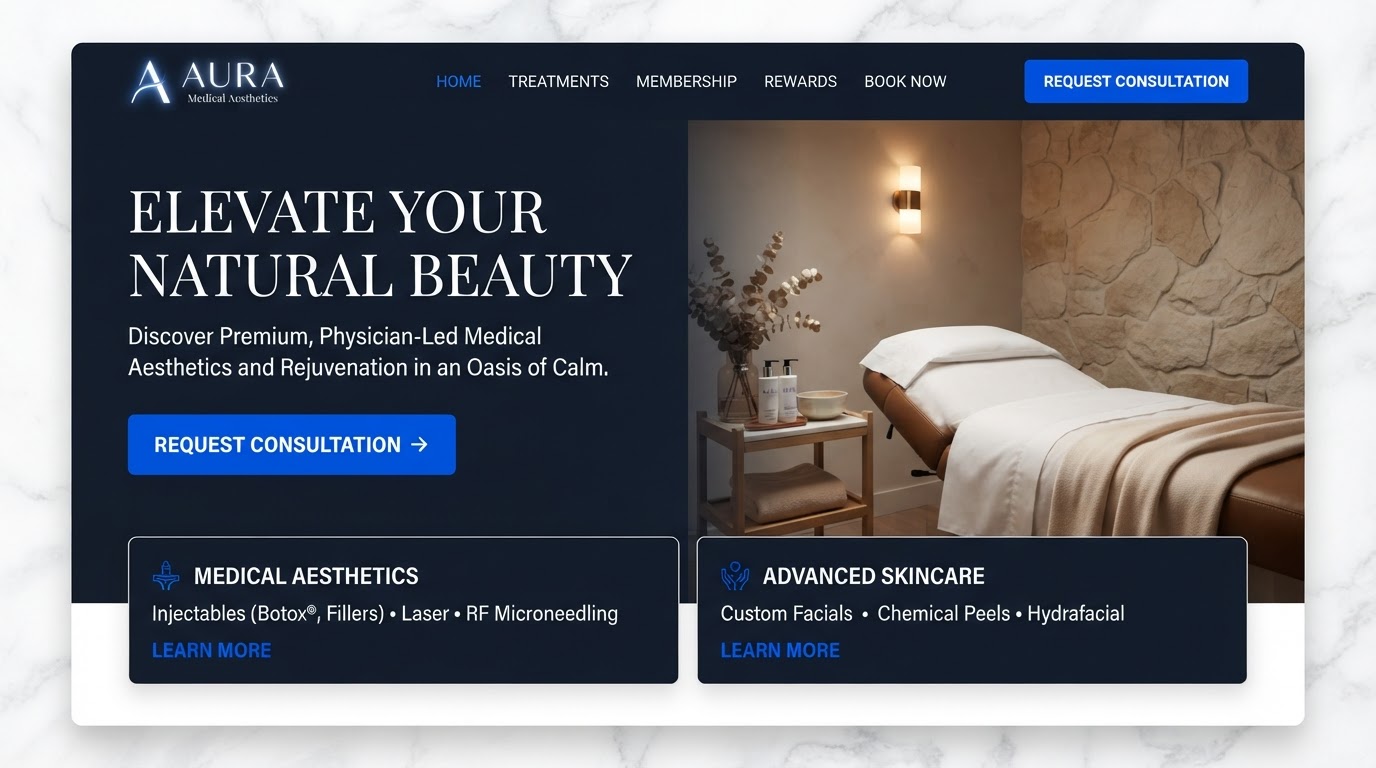 Aurelle Med Spa — sample website concept