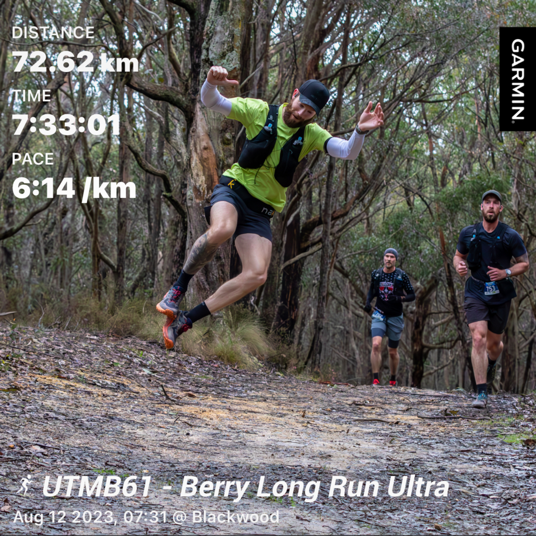 Shard Malchow descending technical trails during the UTMB61 ultra