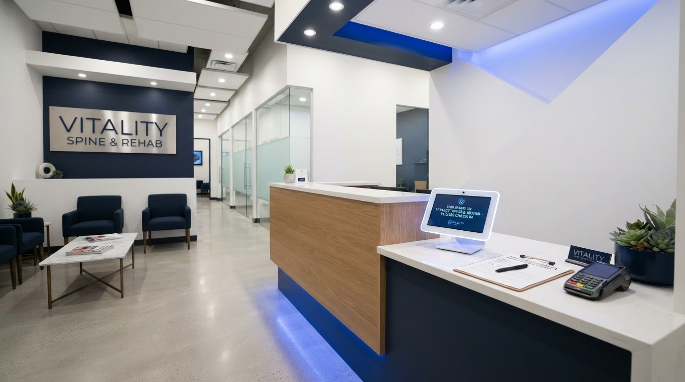 Active Chiropractic reception and direct billing desk in Windsor