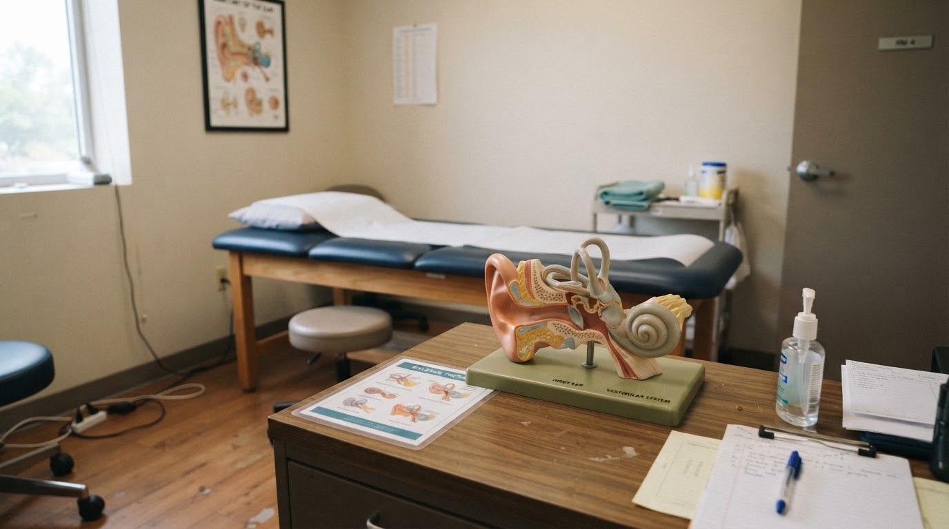 vertigo and BPPV inner ear balance rehabilitation assessment room in Windsor