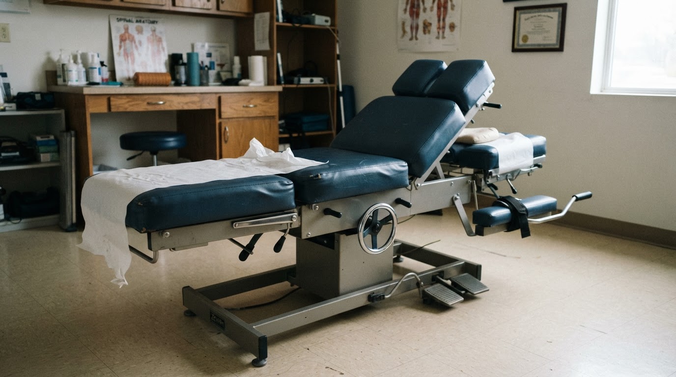 lumbar herniated disc and sciatica flexion distraction decompression table at Windsor clinic