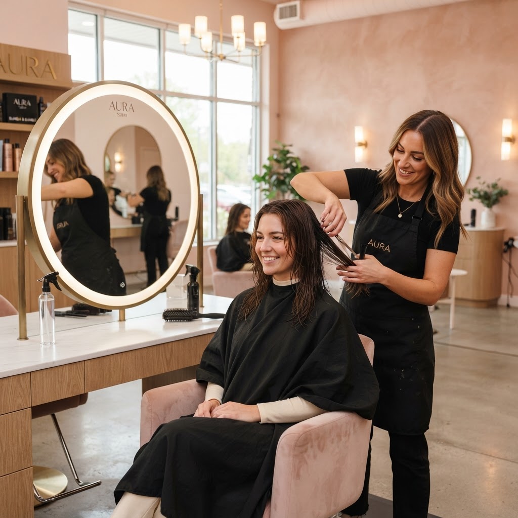 Precision Haircut Styling at Luna Glow Beauty Studio