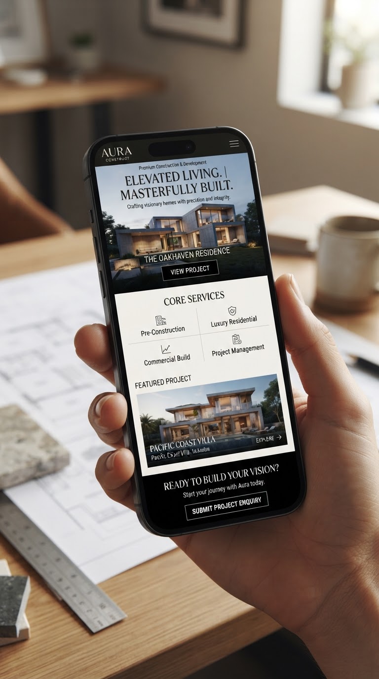 The same website optimised for mobile