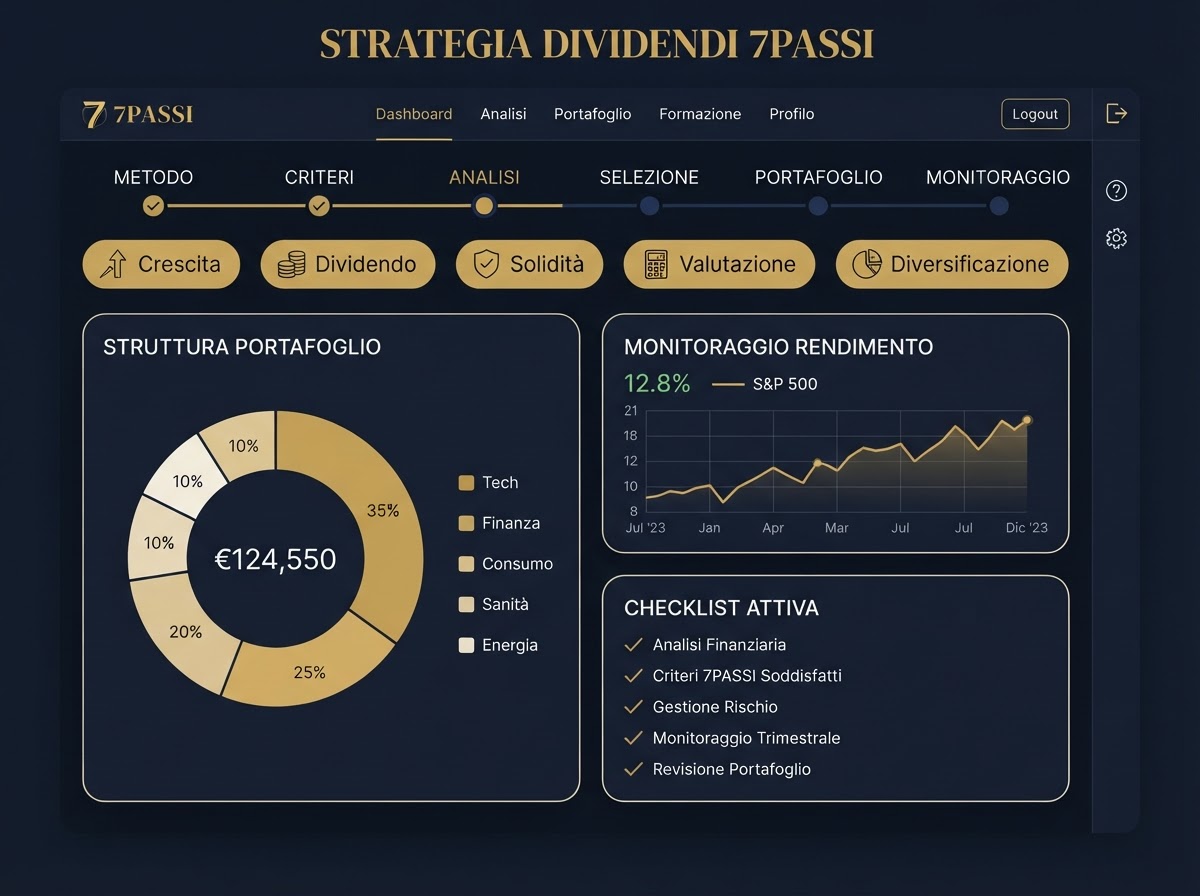 Dashboard premium 7Passi — Strategia Dividendi: criteri, struttura, analisi e monitoraggio