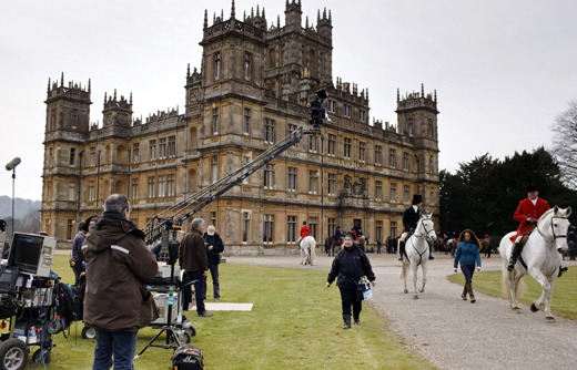 Exclusive behind-the-scenes film production on location at historic castle estate