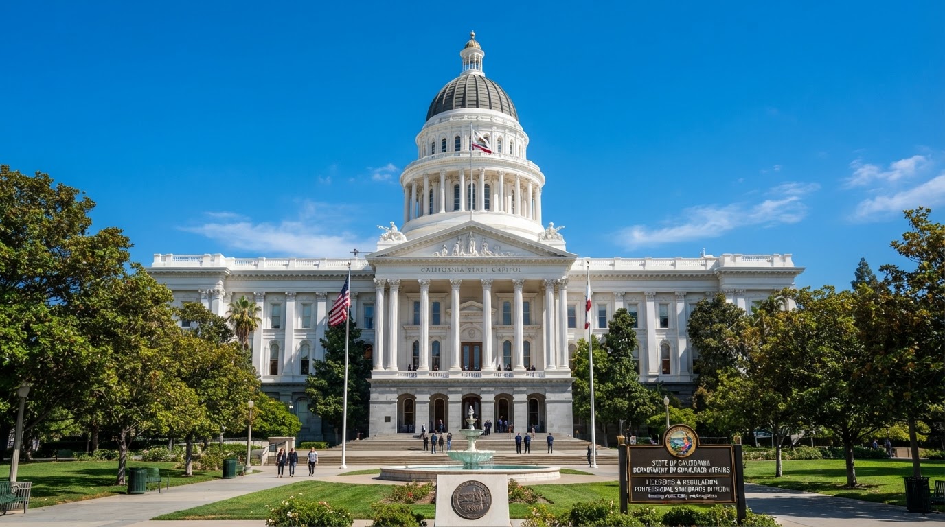 California state capitol building representing state regulation