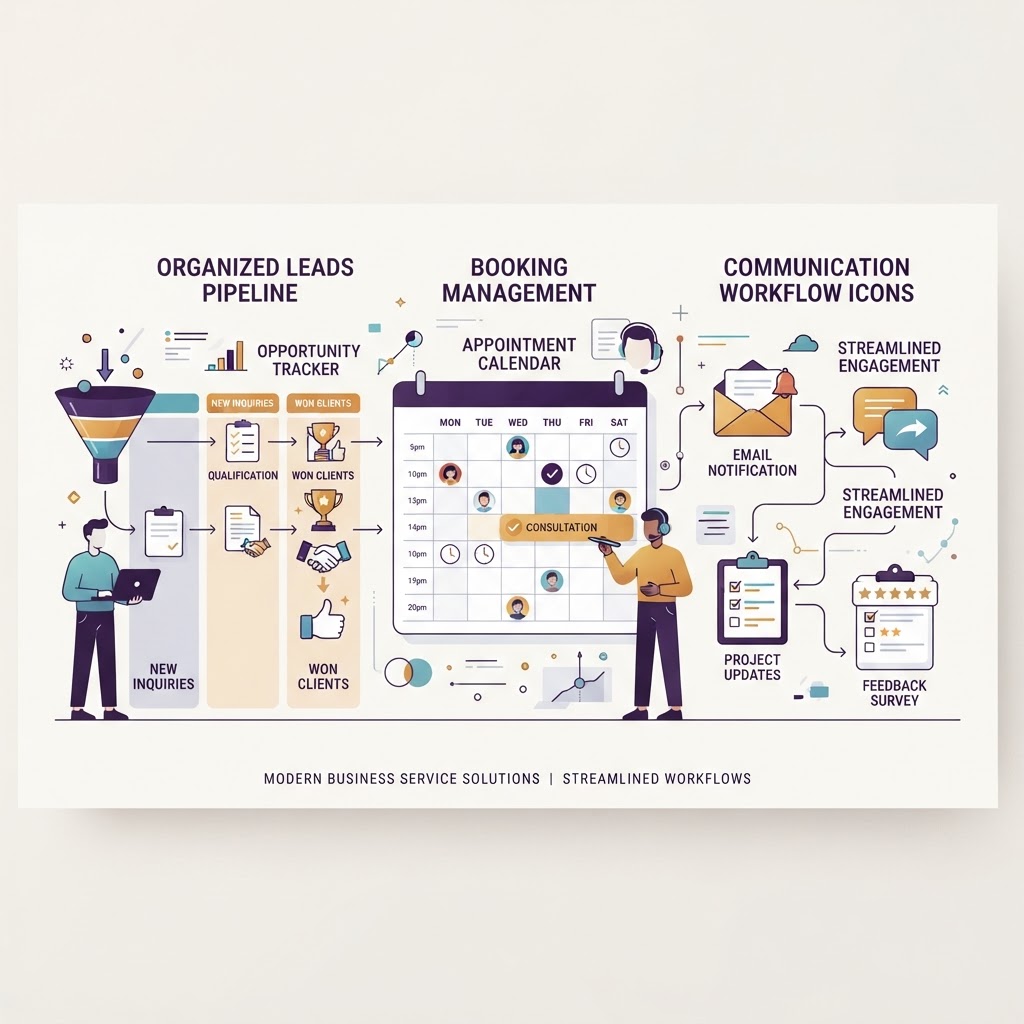 PROFESSIONAL SERVICE COMPANIES — Organise leads, manage appointments, improve communication workflows, and support business development.