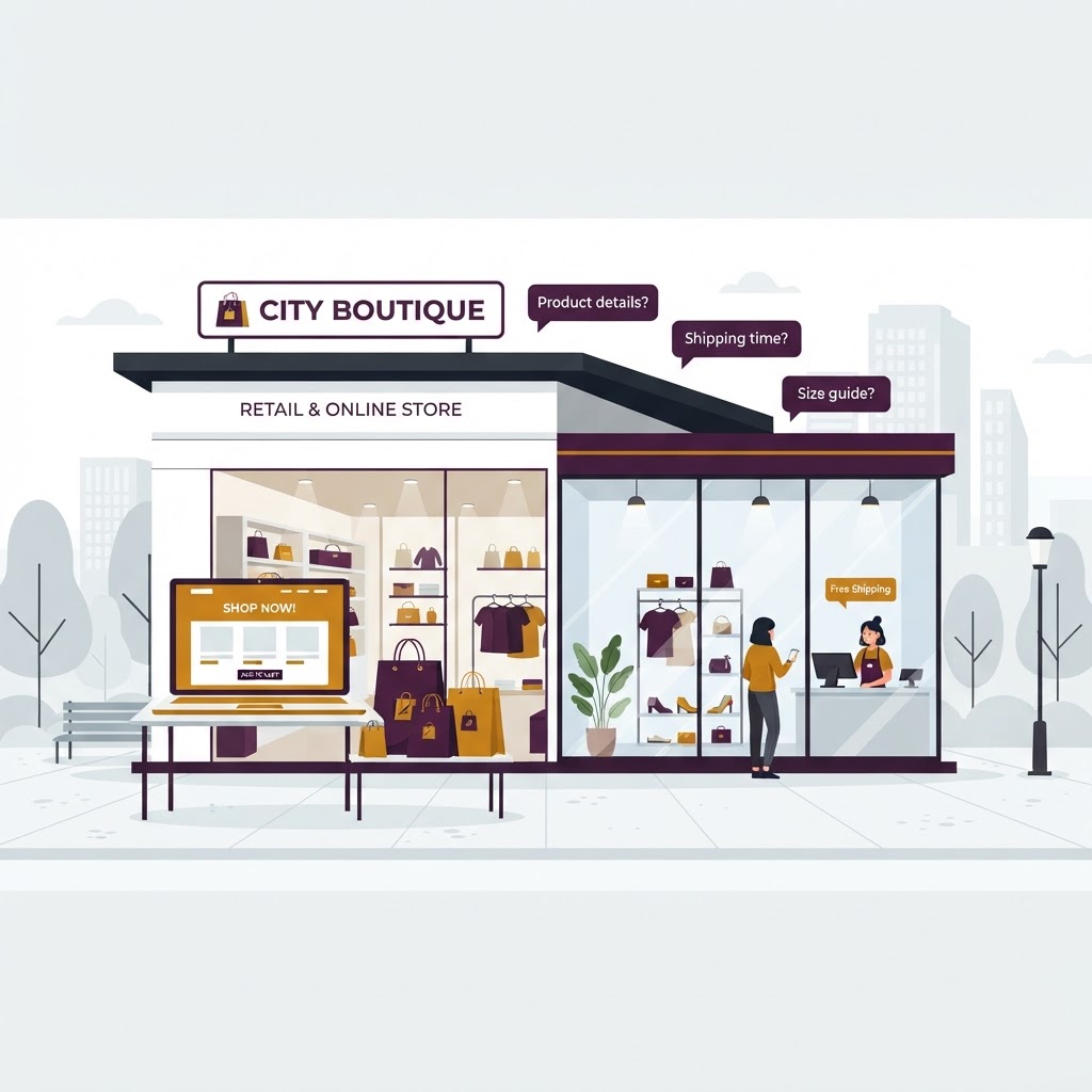 RETAIL & E-COMMERCE — Support customer enquiries, promotions, lead capture, repeat engagement, and customer database management.
