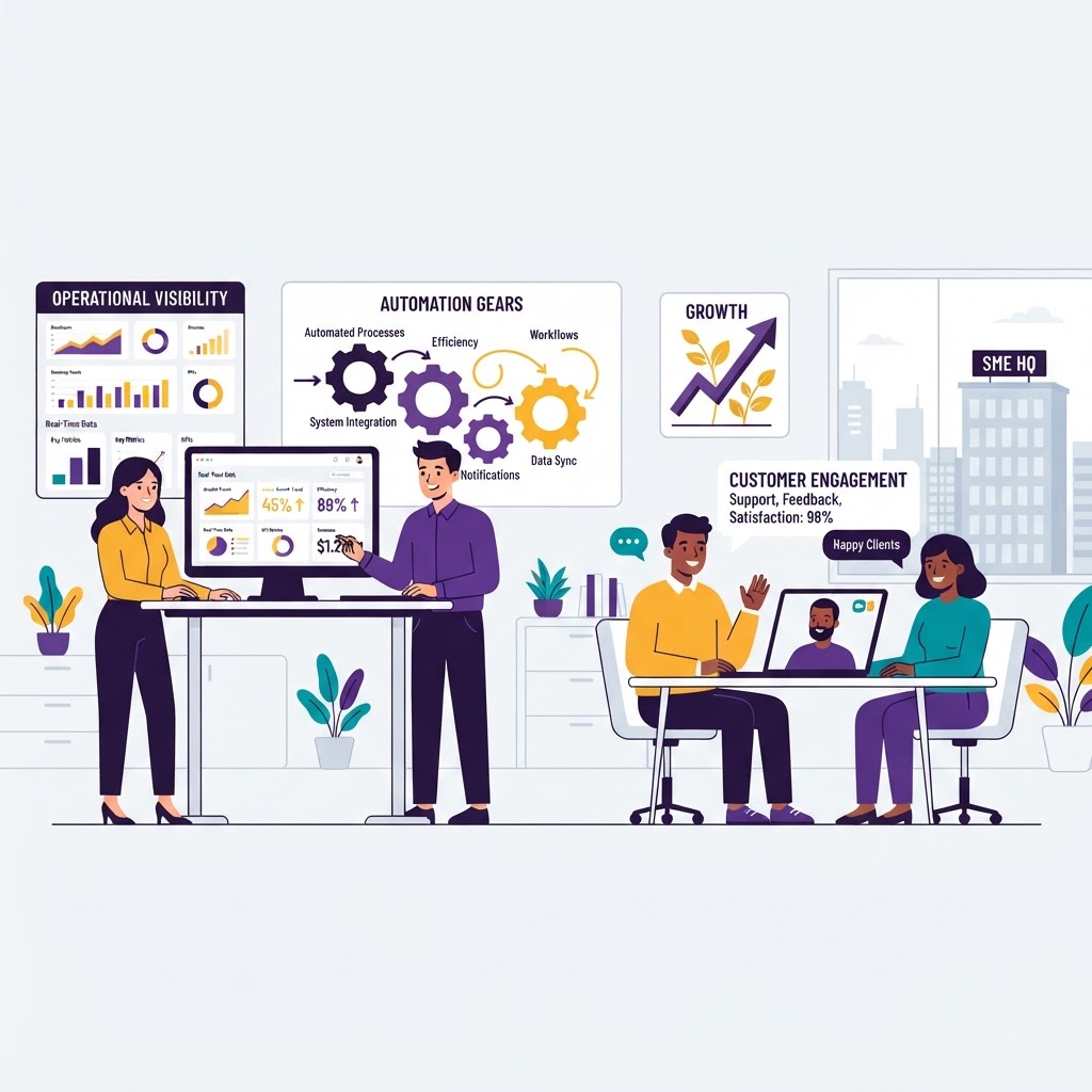 GROWING SMEs — Improve operational visibility, customer engagement, automation, and the productivity of your existing team.