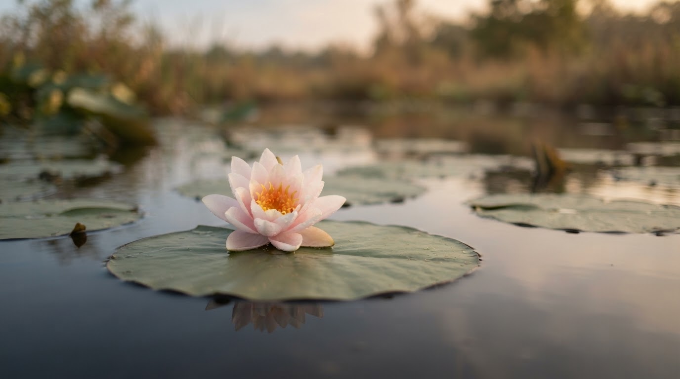 Lotus on still water symbolizing fertility and new life, East Wind acupuncture fertility care in Oshkosh and Appleton WI