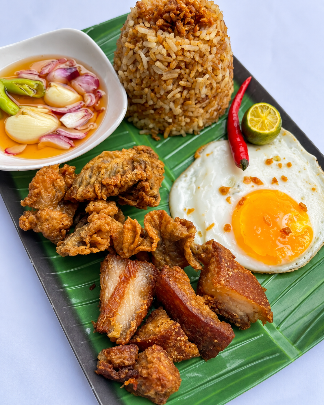 Crispy Bagnet & Chicharon Bulaklak Silog
