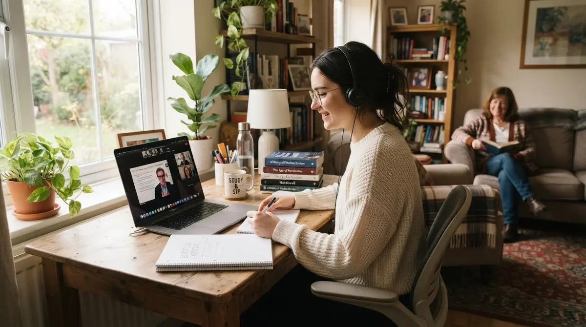 Student studying online from home with Edudax distance learning