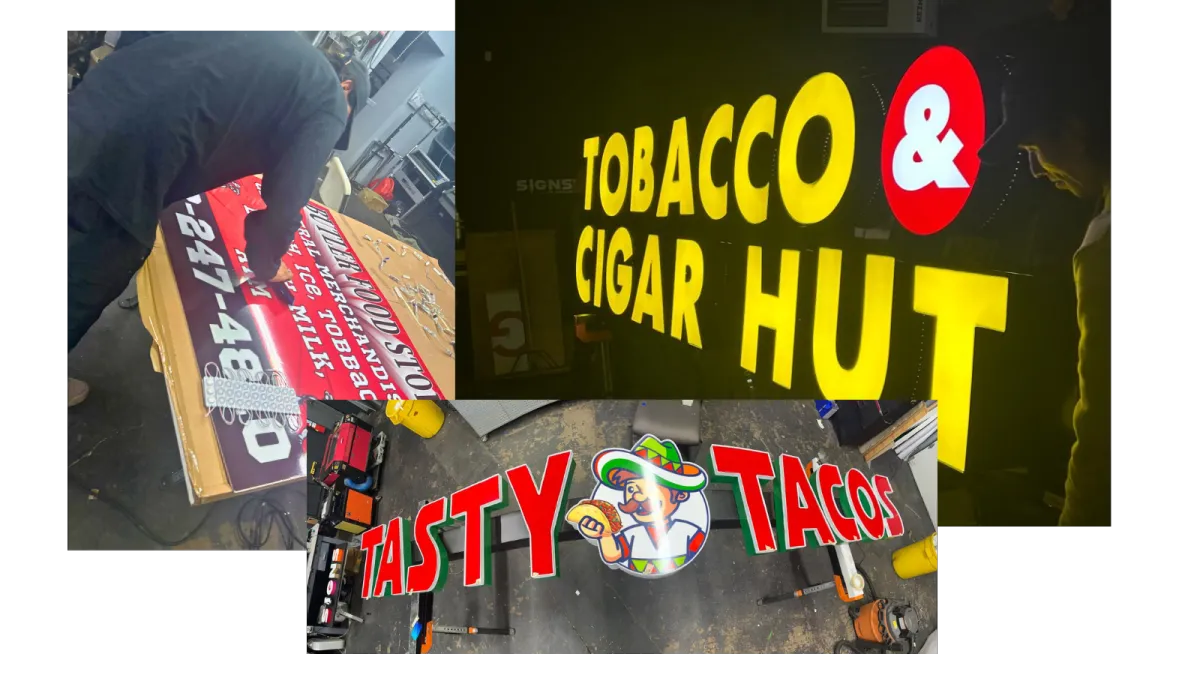 Manufacturing commercial signage projects