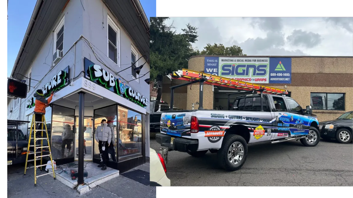 Installation commercial signage projects