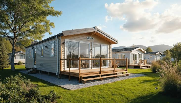 Scenic park lodges with spacious timber verandas overlooking countryside