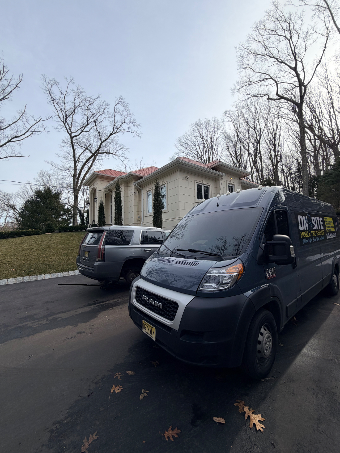Cadillac Escalade getting mobile tire at-home service - On Site Mobile Tire Service