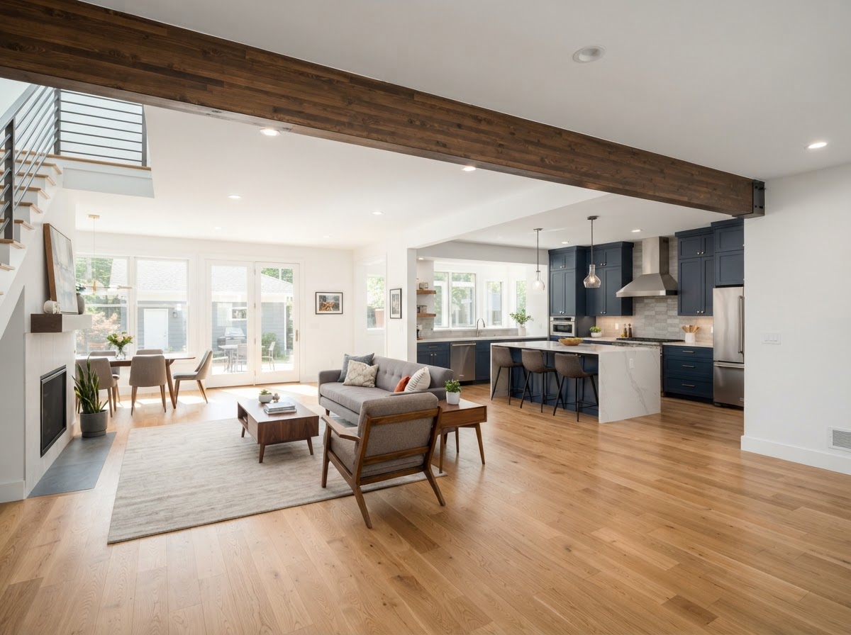Load-Bearing Wall Removal & Open Space Structural Header