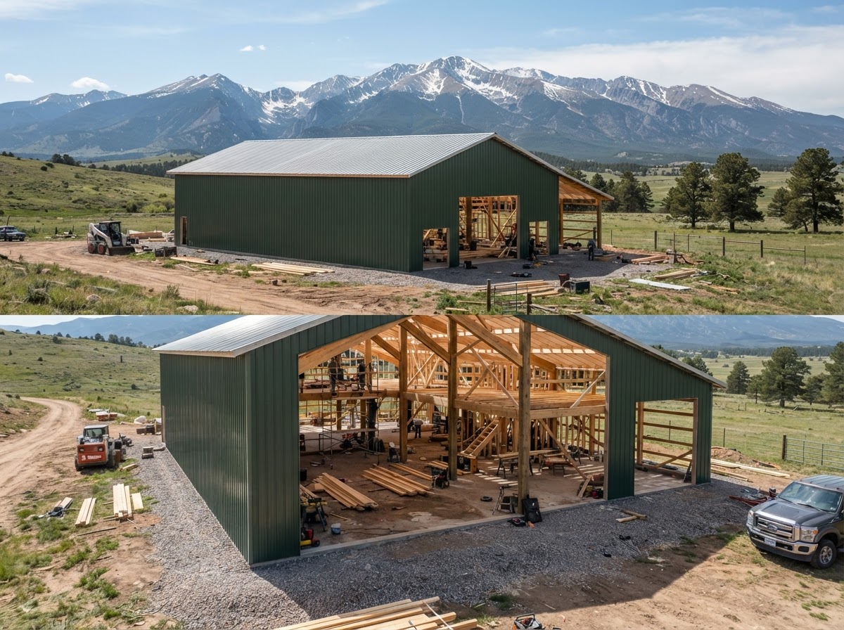 Barndominium Pole Barn Shell Construction