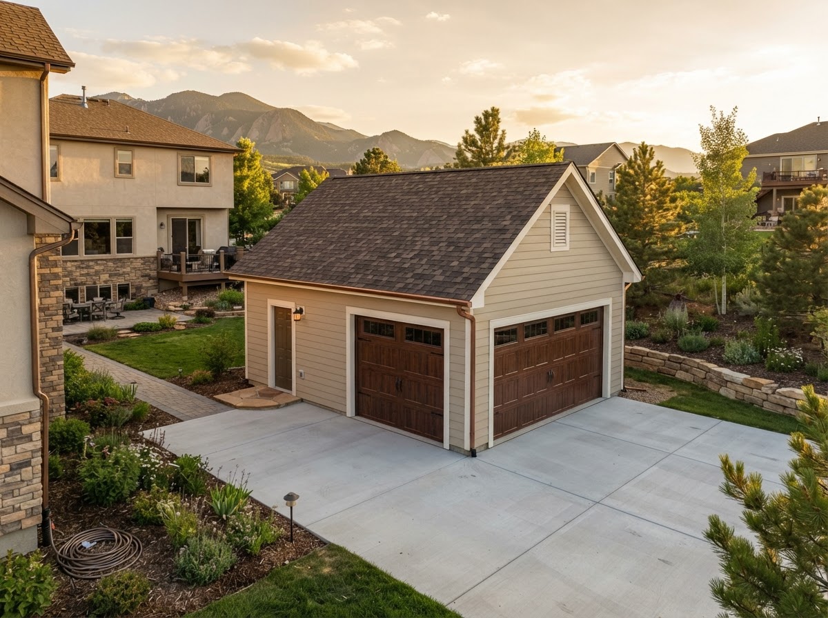 Two-Car Detached Garage with Storage Loft