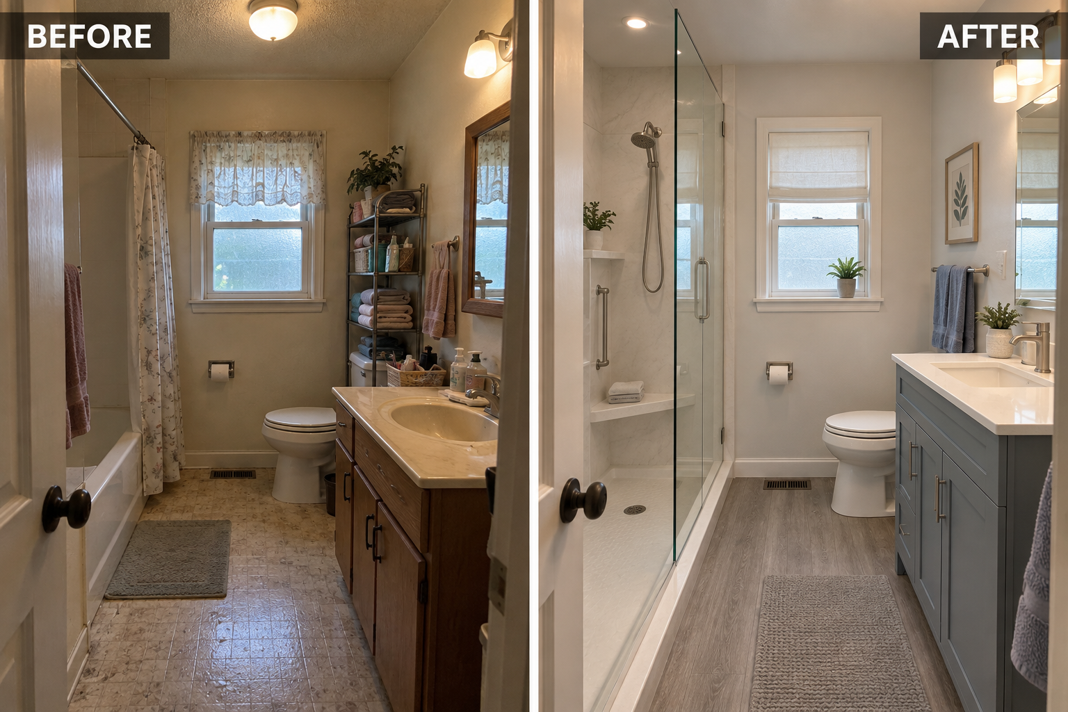 Modern Master Bathroom Remodel with Frameless Glass Walk-In Shower