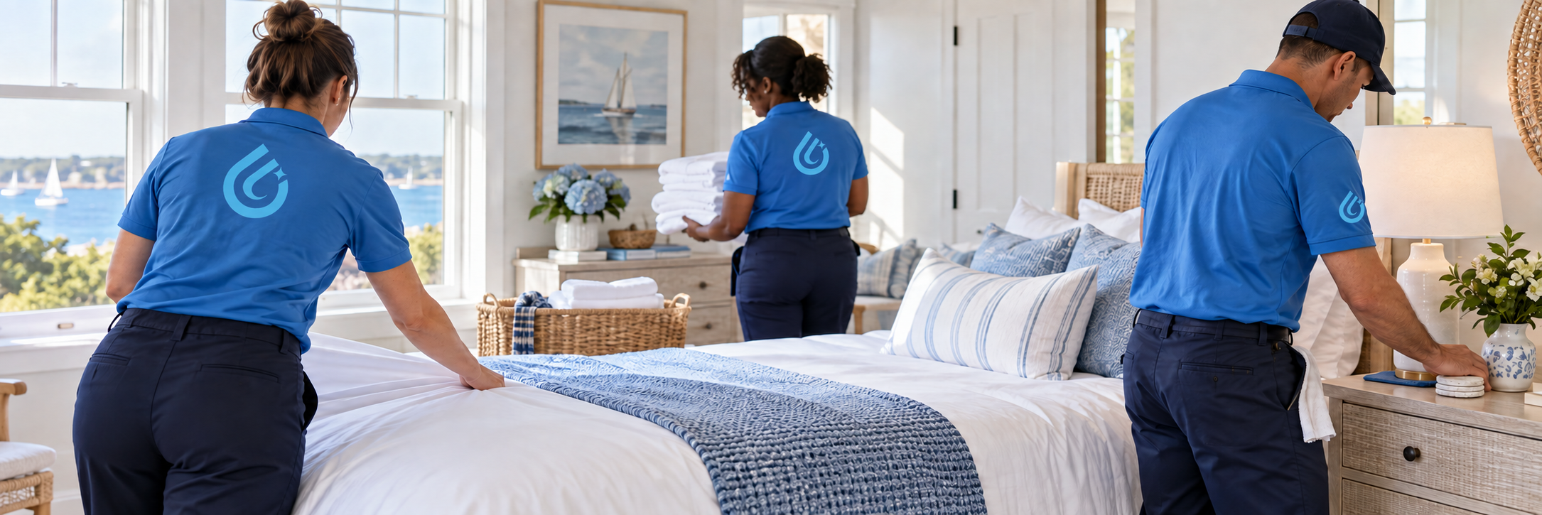 Fresh vacation rental on Martha’s Vineyard deep cleaned mid-season by ICP Cleaning Services.