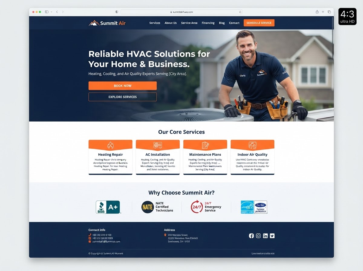 Summit Heating & Air — HVAC website example by Capture First