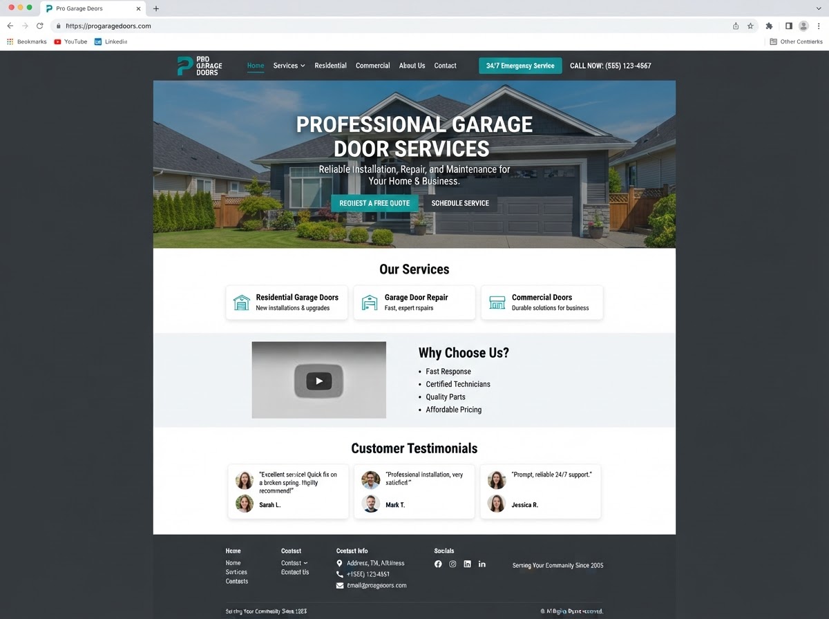 ProLine Garage Doors — Garage Doors website example by Capture First