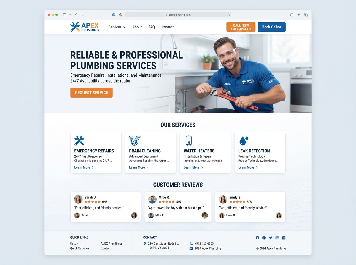 Apex Plumbing & Drain — Plumbing website example by Capture First