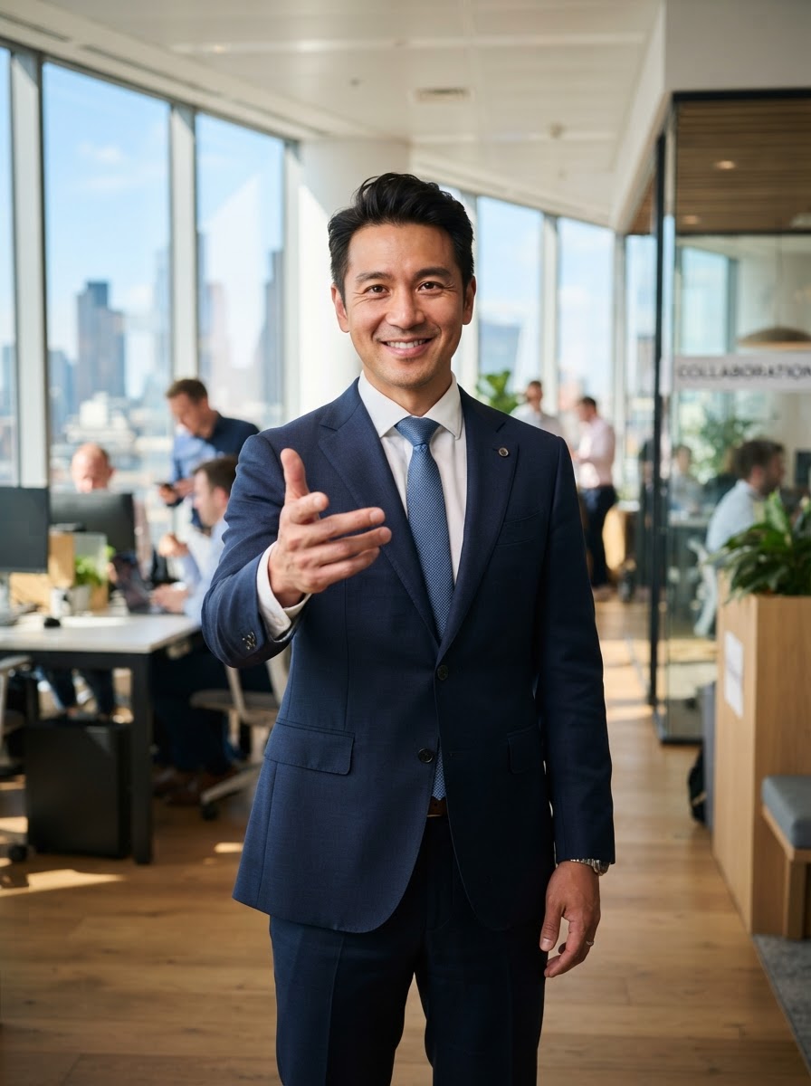 A smiling business professional welcoming you to book a consultation