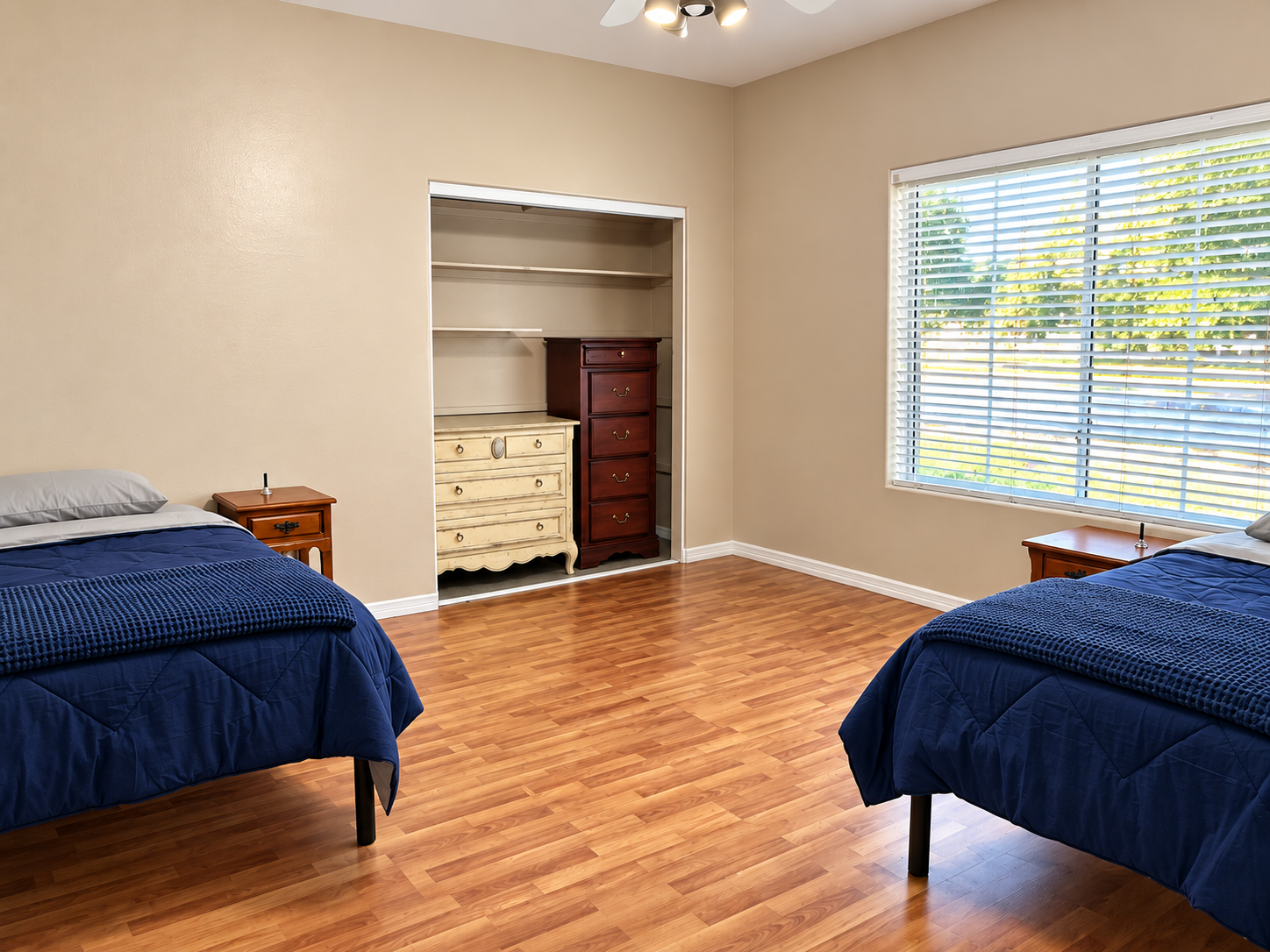 Comfortable, dignified dual-occupancy residential bedroom at Serenity Circle RTC in Mesa, AZ
