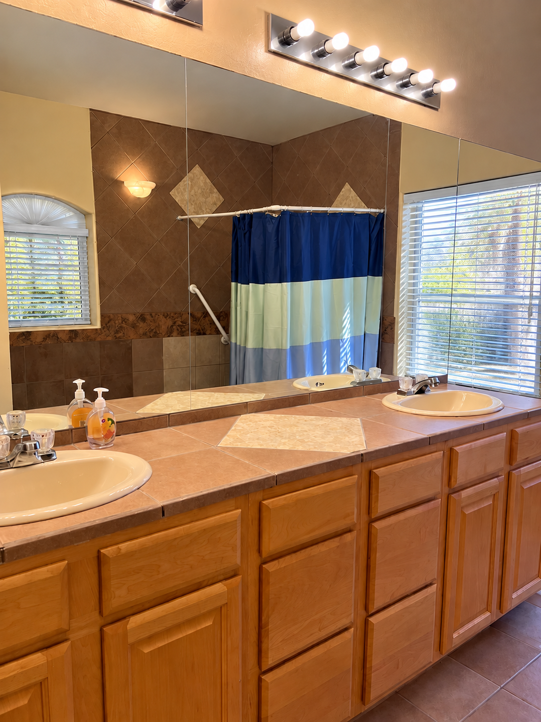 Spacious dual vanity bathroom at Serenity Circle RTC in Mesa, AZ