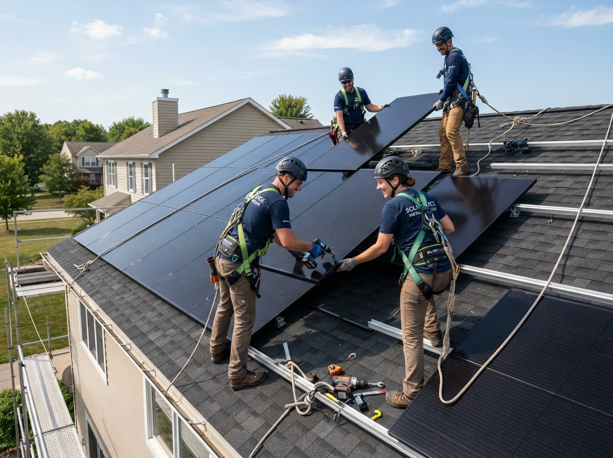 NYSS LLC D.B.A New York State Solar solar installation crew at work
