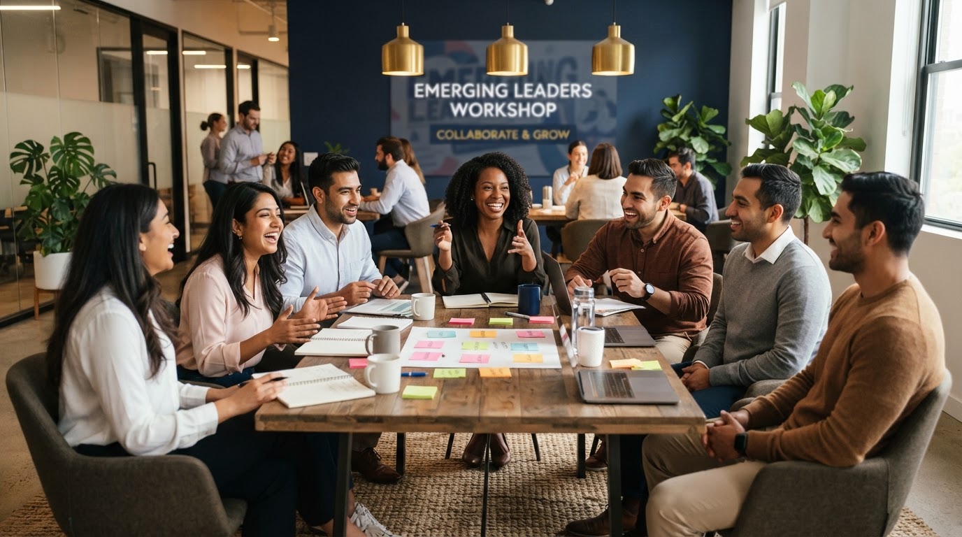 A facilitated leadership workshop in progress