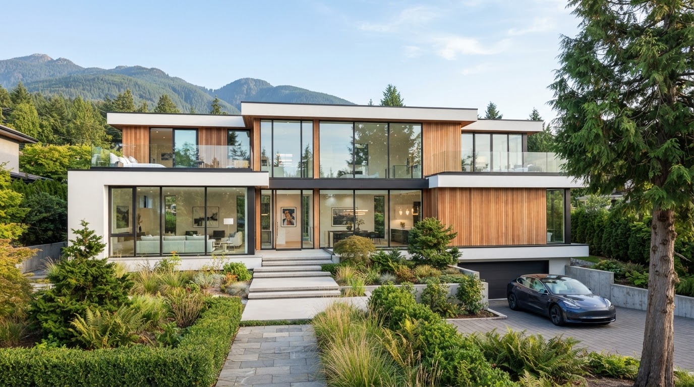 Vancouver Lower Mainland residential home with cedar accents