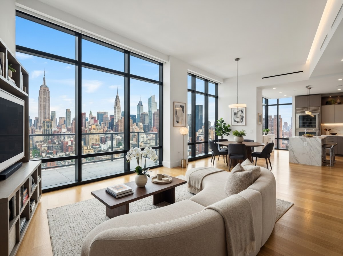 Condominium interior after professional cleaning service