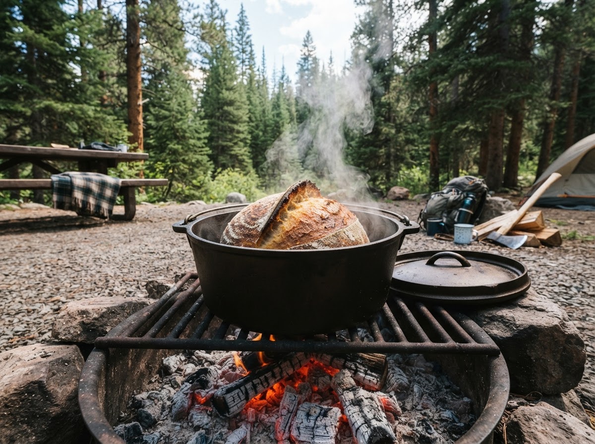 Campfire Embers Dutch Oven Herb Crust Bread