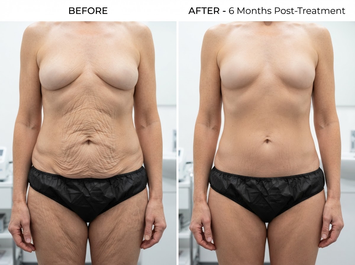 Velora Intimates Wellness Clinical Before and After Abdomen Skin Tightening