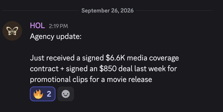 Client signed deal milestone