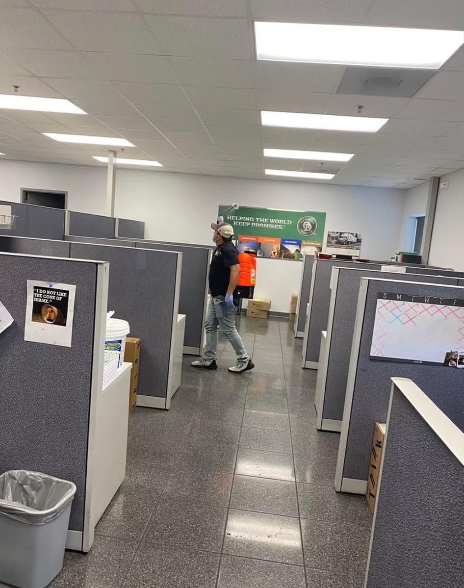 Commercial office cubicle disinfection and sanitization service by All Five Star MJ, Inc.