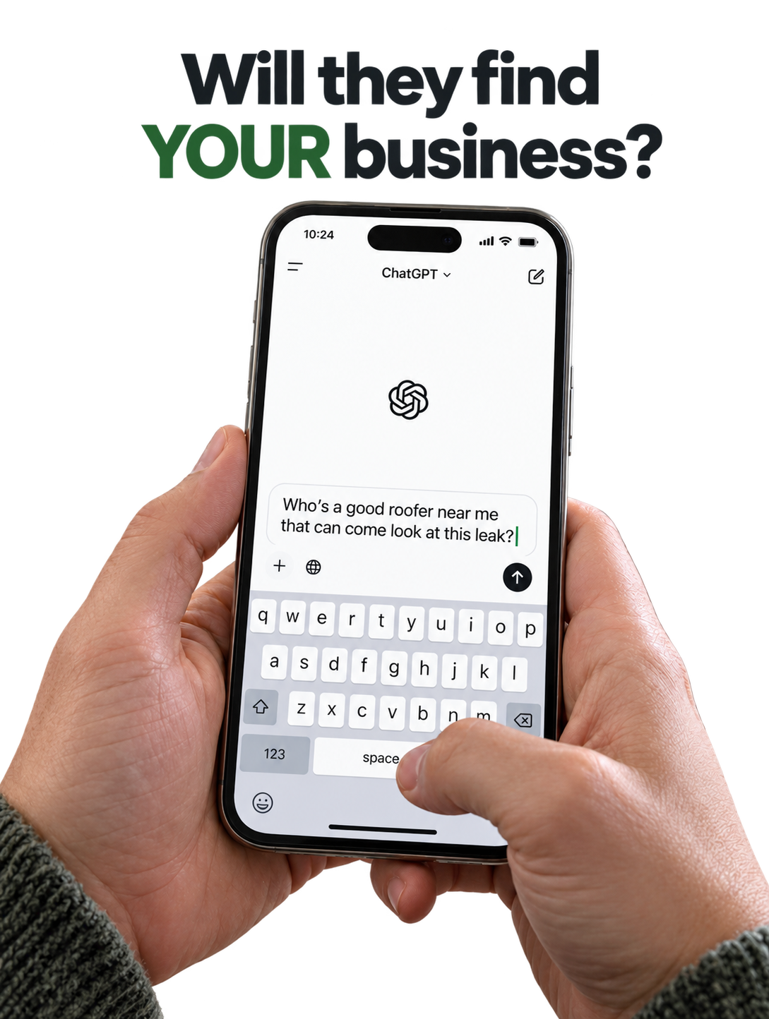 Will they find YOUR business? ChatGPT roofer query mockup