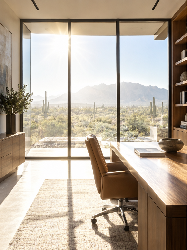 AmeriZona Architectural Window Tinting Before and After — Untreated Glass
