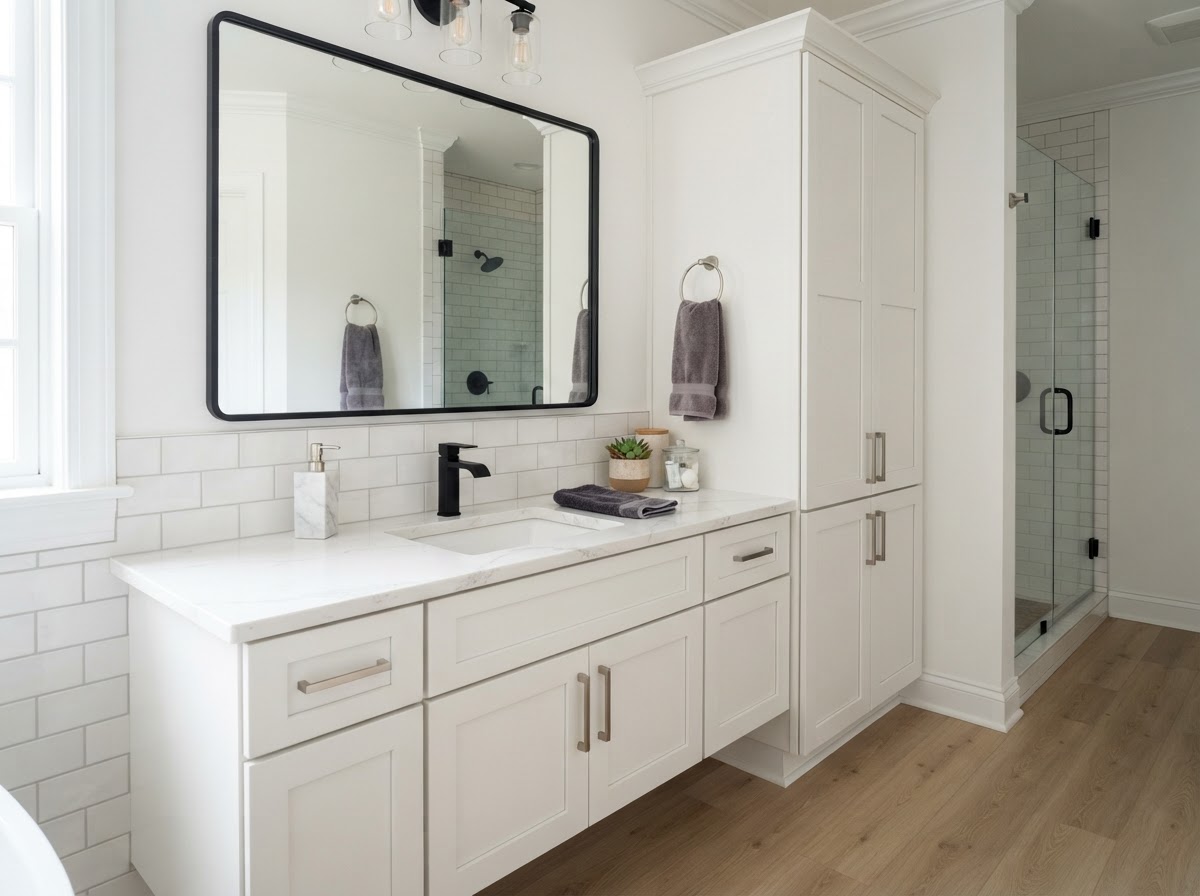 Cabinet and Vanity Installation in Easley SC by Rvicente Remodeling LLC