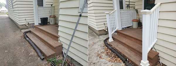 Handyman Home Services finished deck and steps before-and-after project photo