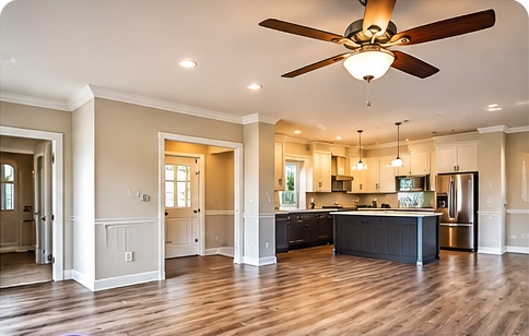 Open-concept living space remodel