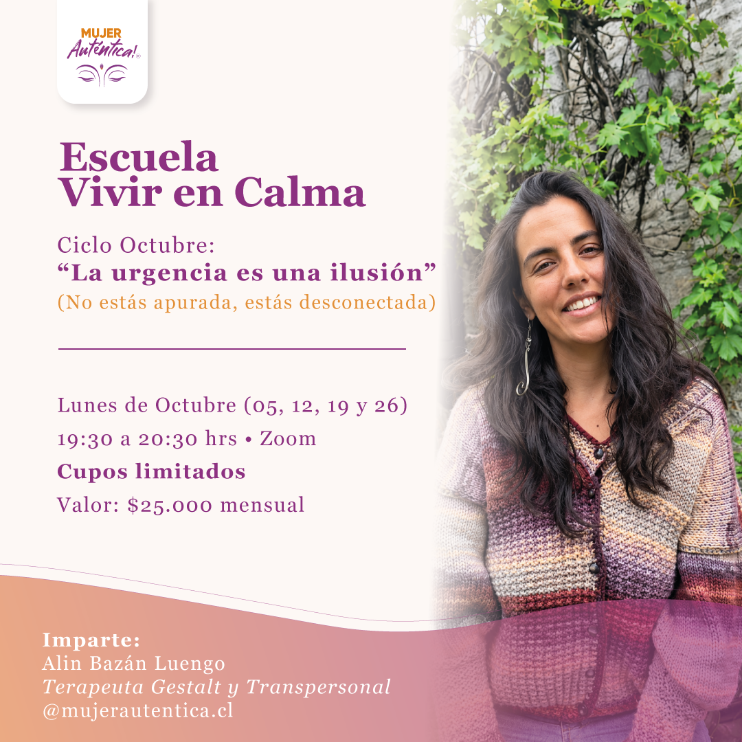 Afiche oficial Escuela Vivir en Calma - Ciclo Octubre con Alin Bazán Luengo