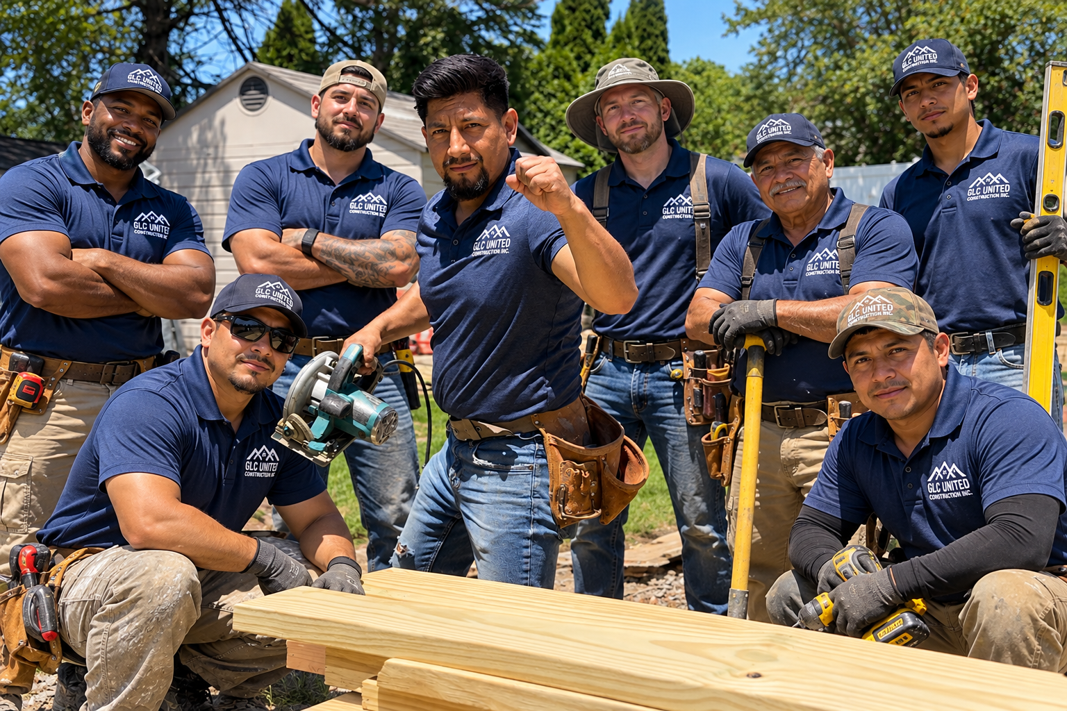 GLC. UNITED construction team on a residential job site