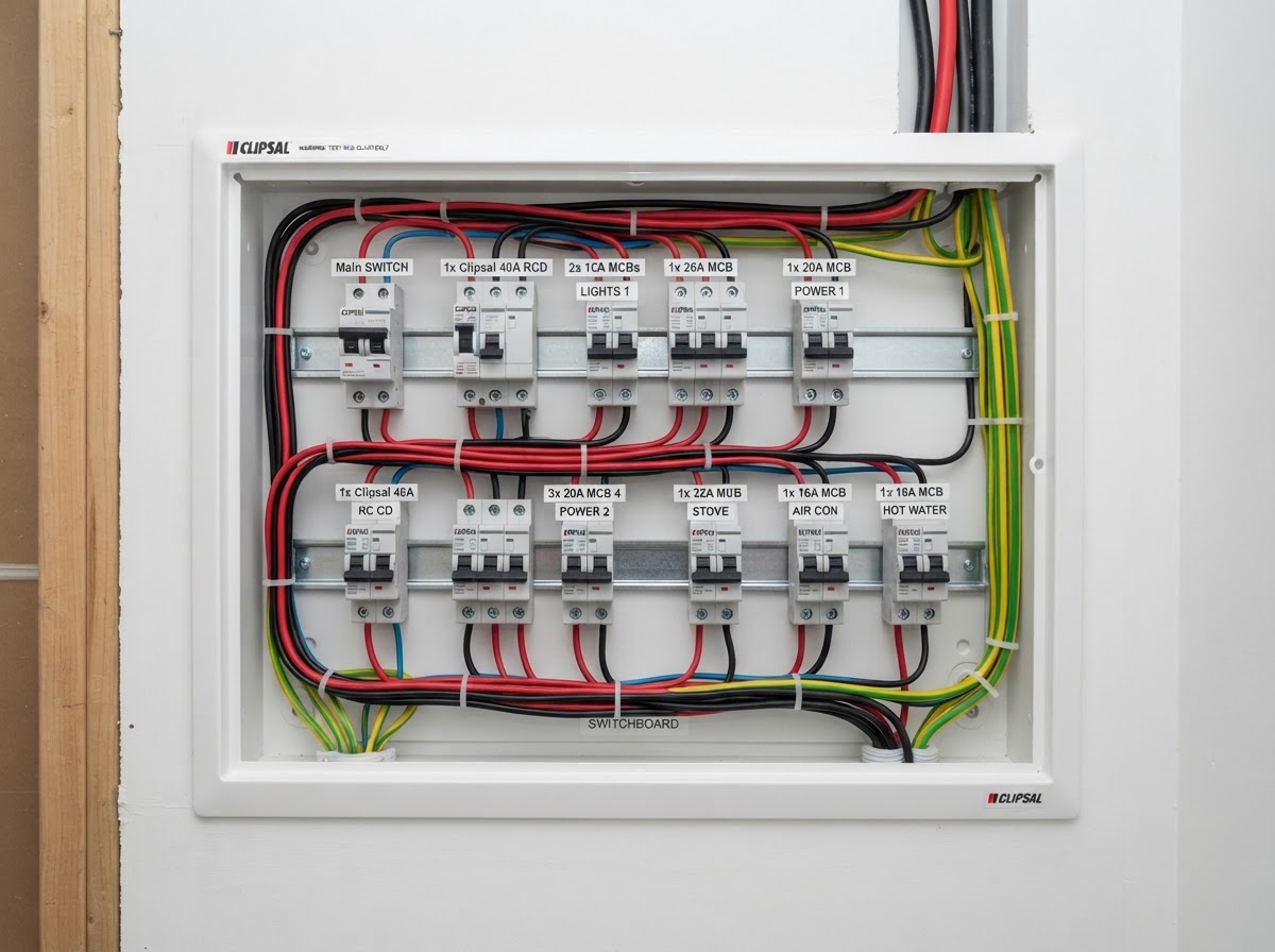 Modern switchboard with circuit protection